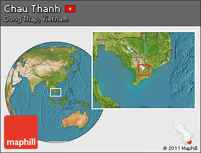 Satellite Location Map of Chau Thanh, highlighted parent region