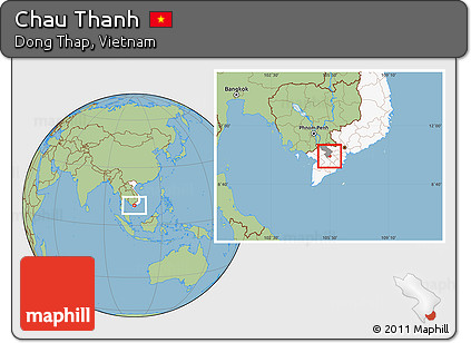 Savanna Style Location Map of Chau Thanh, highlighted country, highlighted parent region