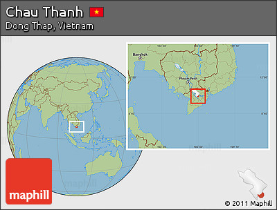 Savanna Style Location Map of Chau Thanh, highlighted parent region