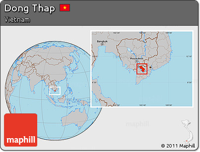 Gray Location Map of Dong Thap