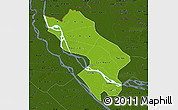 Physical Map of Dong Thap, darken