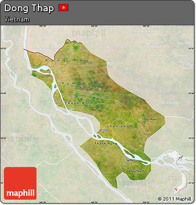 Satellite Map of Dong Thap, lighten