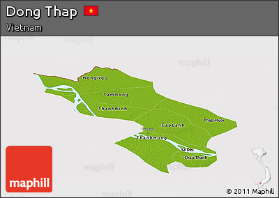 Physical Panoramic Map of Dong Thap, cropped outside