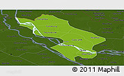 Physical Panoramic Map of Dong Thap, darken