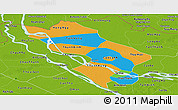Political Panoramic Map of Dong Thap, physical outside
