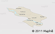 Shaded Relief Panoramic Map of Dong Thap, single color outside