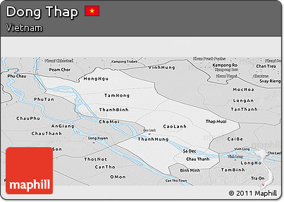 Silver Style Panoramic Map of Dong Thap