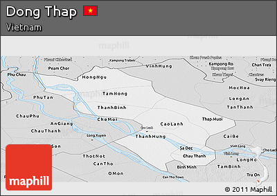 Silver Style Panoramic Map of Dong Thap