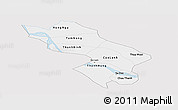 Silver Style Panoramic Map of Dong Thap, single color outside