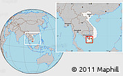 Gray Location Map of Sa Dec, highlighted country, highlighted parent region, within the entire country