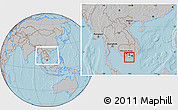 Gray Location Map of Sa Dec, highlighted parent region, within the entire country, hill shading