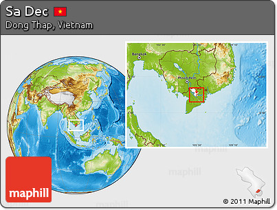 Physical Location Map of Sa Dec, highlighted parent region
