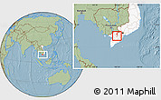 Savanna Style Location Map of Sa Dec, highlighted country, hill shading
