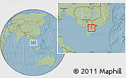 Savanna Style Location Map of Sa Dec, hill shading