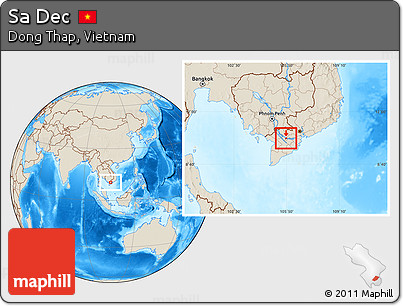 Shaded Relief Location Map of Sa Dec