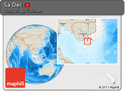 Shaded Relief Location Map of Sa Dec, highlighted country