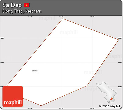 Classic Style Simple Map of Sa Dec, cropped outside