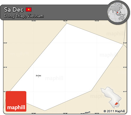 Classic Style Simple Map of Sa Dec