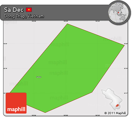 Political Simple Map of Sa Dec, cropped outside