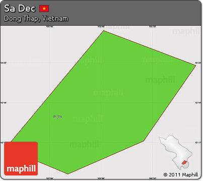 Political Simple Map of Sa Dec, cropped outside