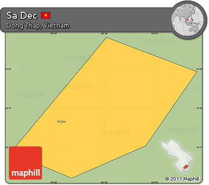 Savanna Style Simple Map of Sa Dec, cropped outside