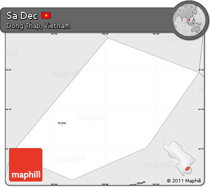 Silver Style Simple Map of Sa Dec