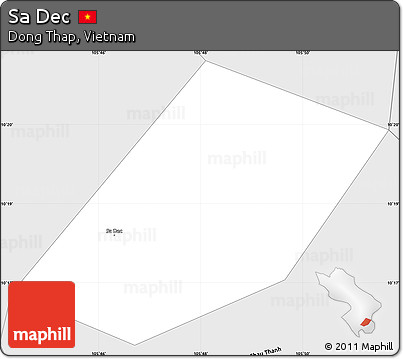 Silver Style Simple Map of Sa Dec