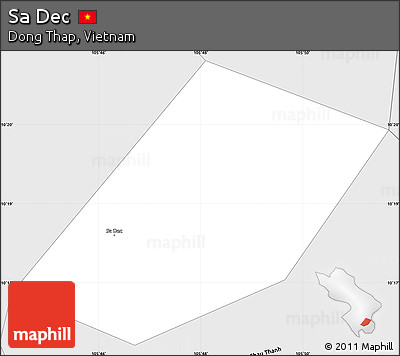 Silver Style Simple Map of Sa Dec