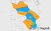 Political Simple Map of Dong Thap, single color outside, borders and labels