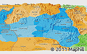 Political Shades Panoramic Map of Gia Lai