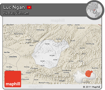 Classic Style 3D Map of Luc Ngan