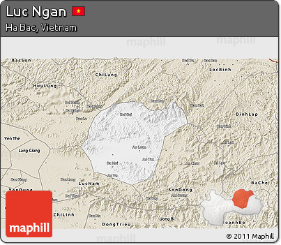 Classic Style 3D Map of Luc Ngan