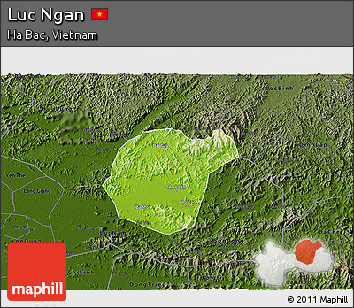 Physical 3D Map of Luc Ngan, darken