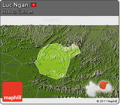 Physical 3D Map of Luc Ngan, darken