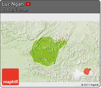Physical 3D Map of Luc Ngan, lighten
