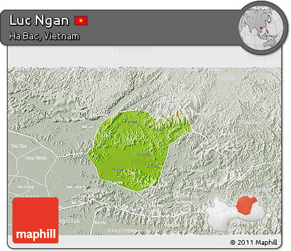 Physical 3D Map of Luc Ngan, lighten, semi-desaturated