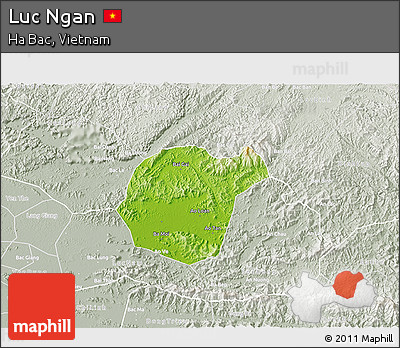 Physical 3D Map of Luc Ngan, lighten, semi-desaturated