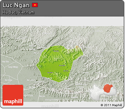 Physical 3D Map of Luc Ngan, lighten, semi-desaturated