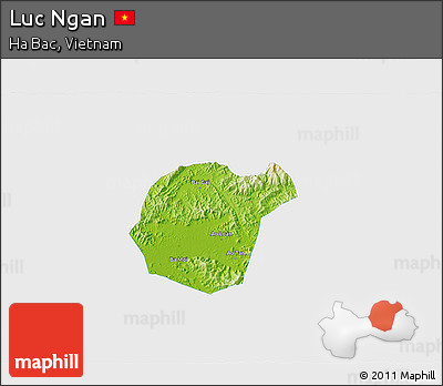 Physical 3D Map of Luc Ngan, single color outside