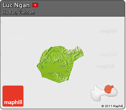 Physical 3D Map of Luc Ngan, single color outside