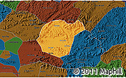 Political 3D Map of Luc Ngan, darken