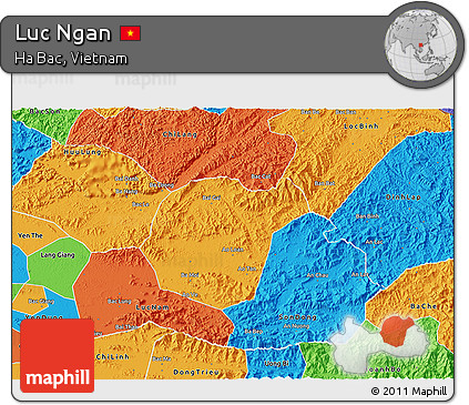 Political 3D Map of Luc Ngan