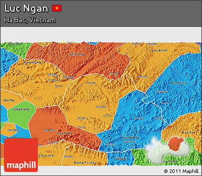 Political 3D Map of Luc Ngan