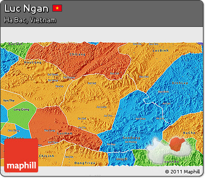 Political 3D Map of Luc Ngan