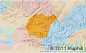 Political 3D Map of Luc Ngan, lighten
