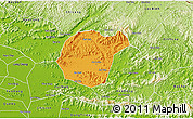 Political 3D Map of Luc Ngan, physical outside