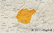 Political 3D Map of Luc Ngan, shaded relief outside