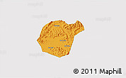 Political 3D Map of Luc Ngan, single color outside
