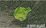 Satellite 3D Map of Luc Ngan, darken, semi-desaturated