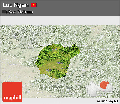 Satellite 3D Map of Luc Ngan, lighten